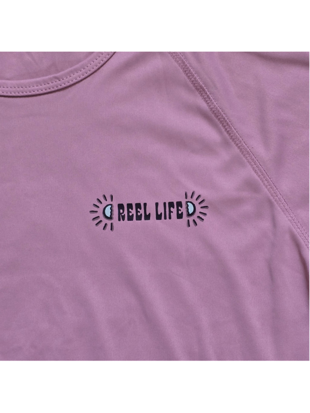 Women's Reel Life Long Sleeve UV Tee, Size M, Pink and Teal - Picture 4 of 8